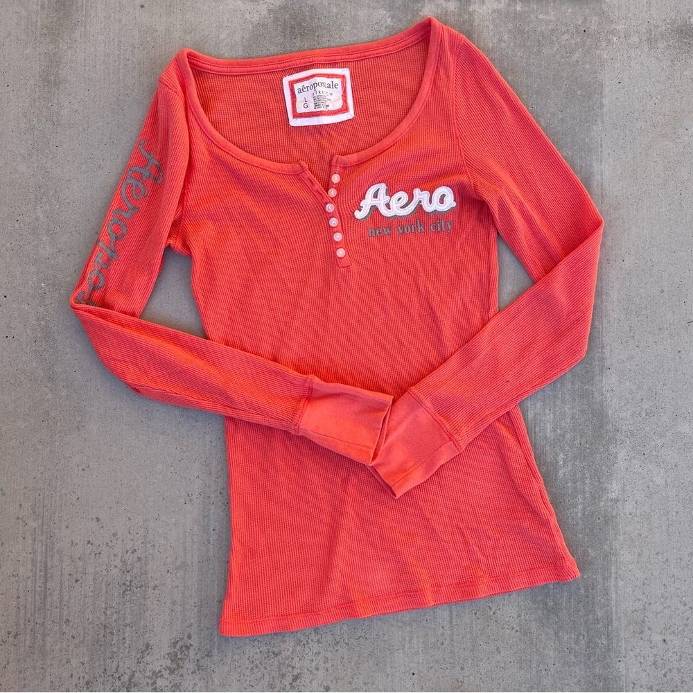 Aeropostale Henley Thermal Long Sleeve